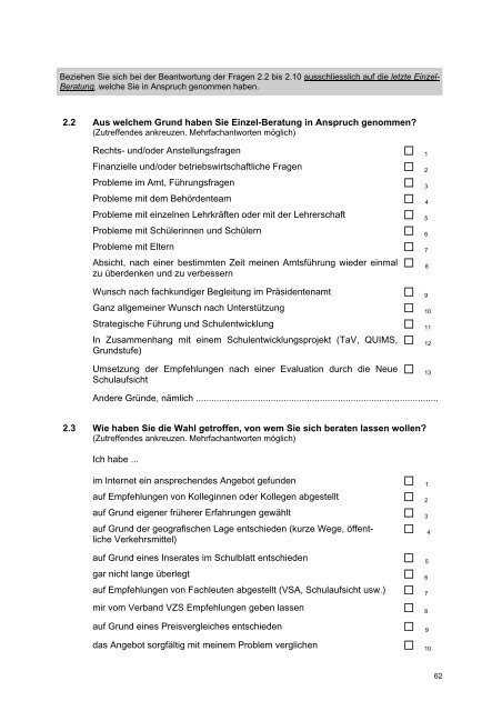 „Schulen brauchen Beratung“ - Bildungsdirektion - Kanton Zürich