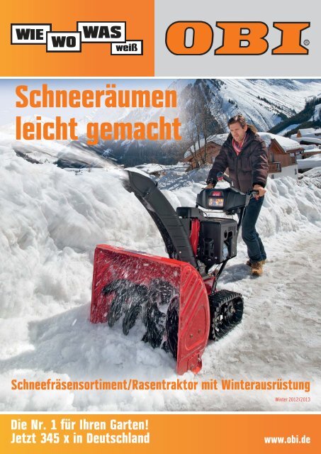 Obi Katalog Schneefrasen 2012 2013 Werbung Obi A4 Center