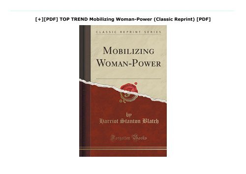 [+][PDF] TOP TREND Mobilizing Woman-Power (Classic Reprint) [PDF] 
