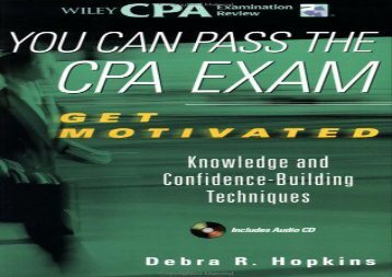 [+][PDF] TOP TREND You Can Pass the CPA Exam: Get Motivated - Knowledge and Confidence-Building Techniques  [DOWNLOAD] 