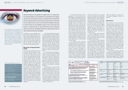 Vorteile von Keyword-Advertising in Kurzform - TYPO3-Agentur
