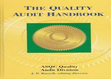 [+]The best book of the month The Quality Audit Handbook  [DOWNLOAD] 