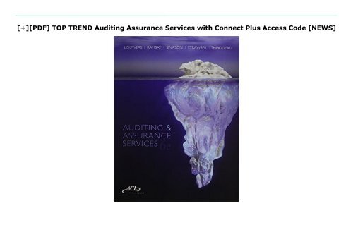 [+][PDF] TOP TREND Auditing   Assurance Services with Connect Plus Access Code  [NEWS]