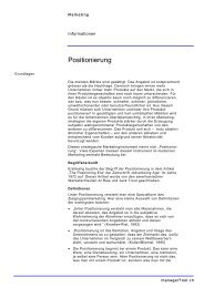 Positionierung - managerTool