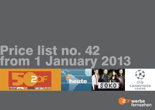 Price list no. 42 from 1 January 2013 - ZDF Werbefernsehen