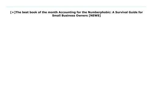 [+]The best book of the month Accounting for the Numberphobic: A Survival Guide for Small Business Owners  [NEWS]