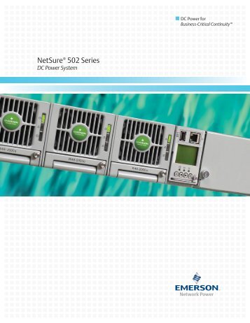 NetSure® 502 Series - Emerson Network Power