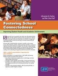 Fostering School Connectedness - Centers for Disease Control and ...