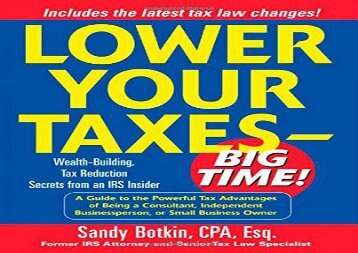 [+][PDF] TOP TREND Lower Your Taxes: Big Time!  [DOWNLOAD] 