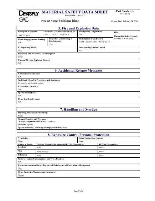 MATERIAL SAFETY DATA SHEET - GAC International