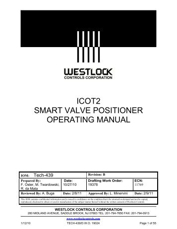 ICOT2 SMART VALVE POSITIONER OPERATING MANUAL