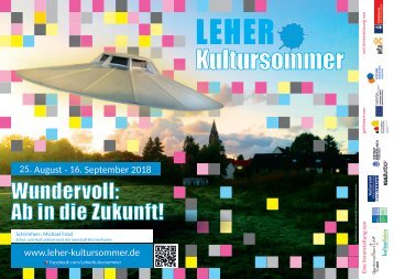 "Leher Kultursommer 2018 – Wundervoll: Ab in die Zukunft!" - Plakat