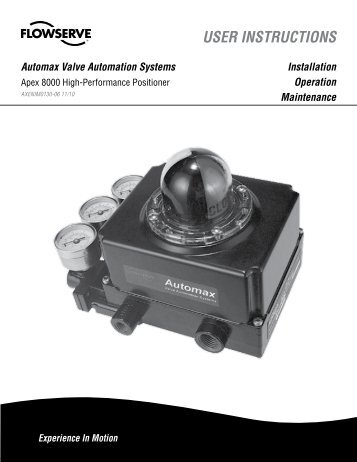 Automax APEX 8000 High-Performance Positioner User Instructions