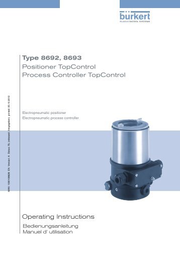 Operating Instructions Type 8692, 8693 Positioner TopControl ...