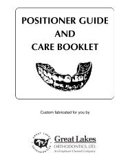 positioner guide and care booklet - Great Lakes Orthodontics