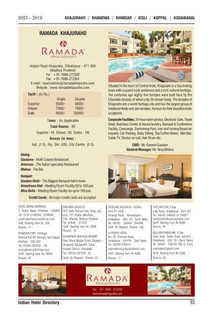 IHD-Indian Hotel Directory 2018