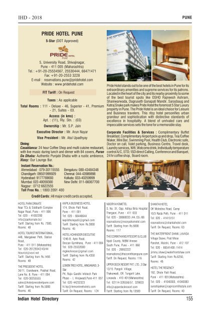 IHD-Indian Hotel Directory 2018