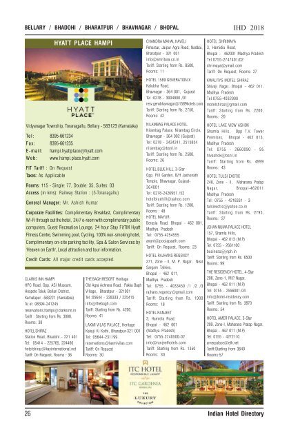 IHD-Indian Hotel Directory 2018