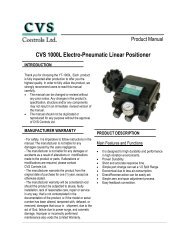 CVS 1000L Electro-Pneumatic Linear Positioner - CVS Controls