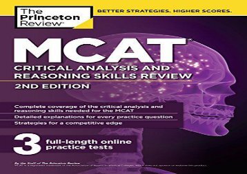 [+][PDF] TOP TREND MCAT Critical Analysis and Reasoning Skills Review, 2nd Edition (Graduate School Test Preparation)  [DOWNLOAD] 