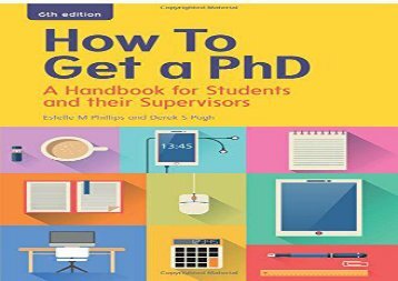 How to get a phd handbook for students and their supervisors