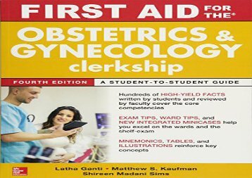 [+][PDF] TOP TREND First Aid for the Obstetrics and Gynecology Clerkship, Fourth Edition  [READ] 