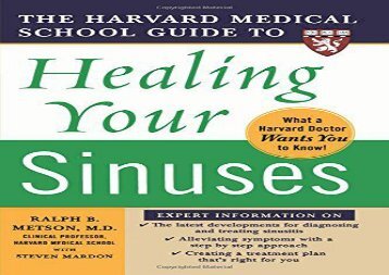 [+][PDF] TOP TREND The Harvard Medical School Guide to Healing Your Sinuses (Harvard Medical School Guides) [PDF] 