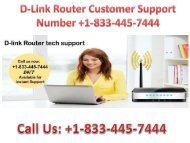 Fluctuations in Signal Strength with D-Link Router; Call +1-833-445-7444 D-Link Router Customer Support Service