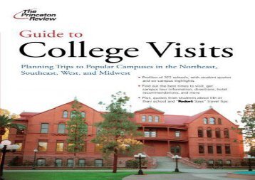 [+][PDF] TOP TREND Guide to College Visits: Planning Trips to Popular Campuses in the Northeast, Southeast, West, and Midwest (Princeton Review: Guide to College Visits)  [DOWNLOAD] 