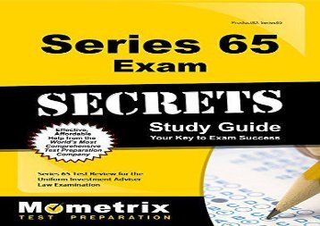 [+][PDF] TOP TREND Series 65 Exam Secrets Study Guide: Series 65 Test Review for the Uniform Investment Adviser Law Examination  [READ] 
