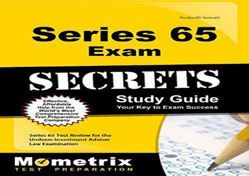 [+][PDF] TOP TREND Series 65 Exam Secrets Study Guide: Series 65 Test Review for the Uniform Investment Adviser Law Examination  [READ] 