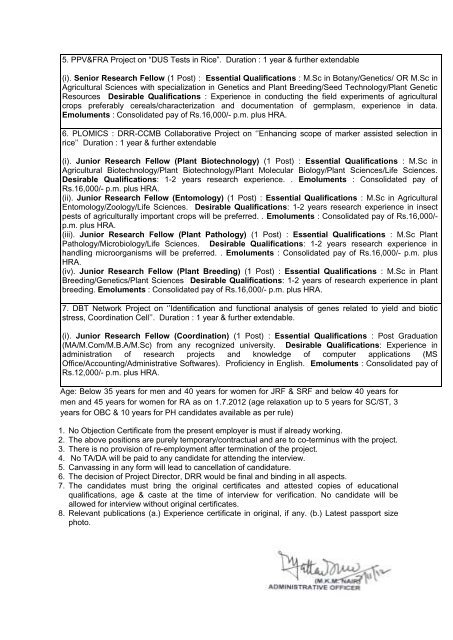 Walk- in- interviews for the temporary position for - DRR
