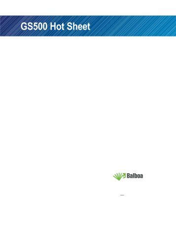 GS500 Hot Sheet - Balboa Direct