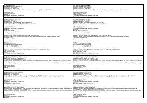 ISO standards available in English and Russian (translation) languages, Standards of International Organization for Standardization 1