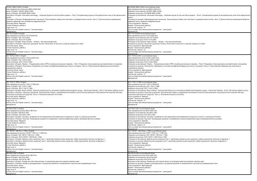 ISO standards available in English and Russian (translation) languages, Standards of International Organization for Standardization 1