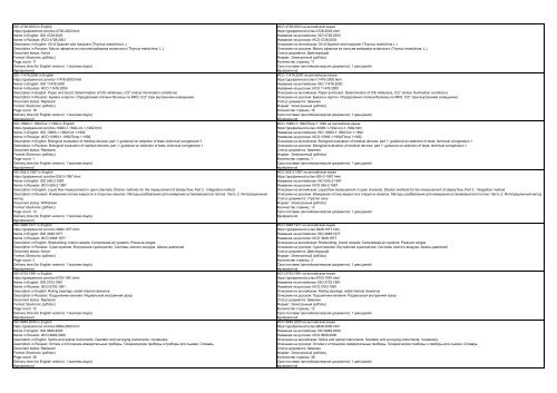 ISO standards available in English and Russian (translation) languages, Standards of International Organization for Standardization 1