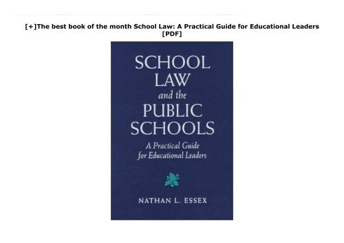 [+]The best book of the month School Law: A Practical Guide for Educational Leaders [PDF] 