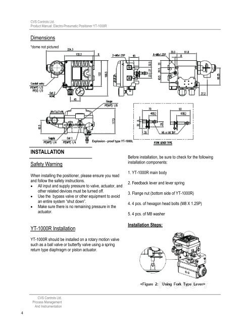 CVS 1000R Electro-Pneumatic Rotary Positioner - CVS Controls