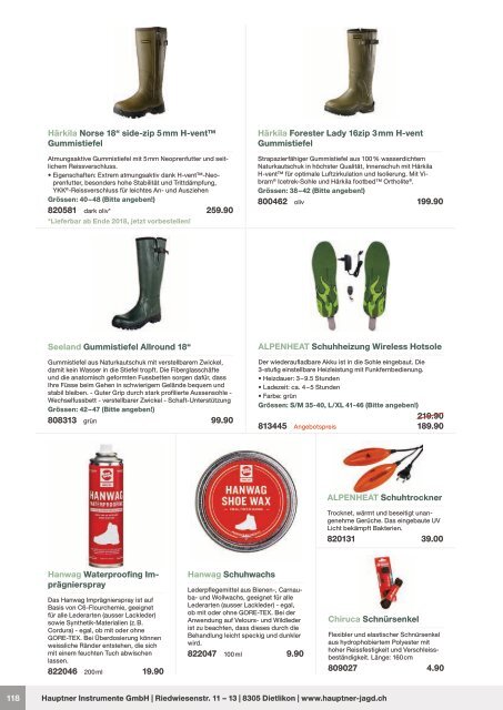 Hauptner Jagd Katalog 2018