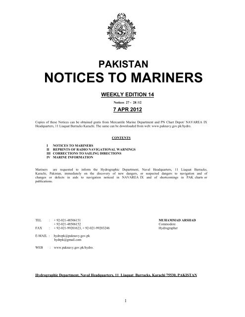 Chart Corrections Notice To Mariners