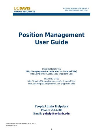 Position Management User Guide - Human Resources