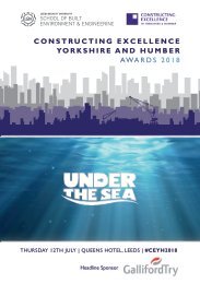 Constructing Excellence Yorkshire and Humber Awards 2018 - Evening Brochure