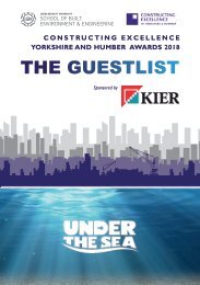 Constructing Excellence Yorkshire and Humber Awards 2018 - The Guestlist