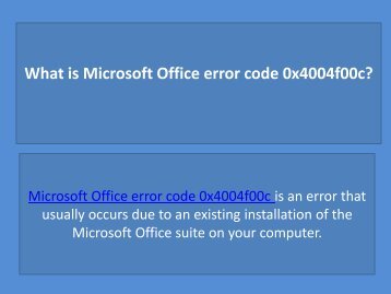 1-800-658-7602 Ms office  error code 0x4004f00c 