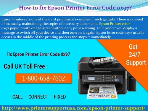 How To Fix Epson Printer Error toll - free +1800-658-7602