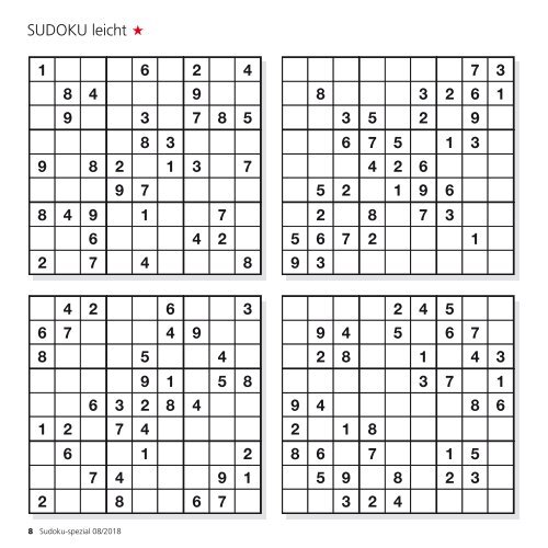 Leseprobe "Sudoku-spezial" August 2018