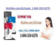 Mcafee.com/ Activate | 1-844-324-6276   McAfee security Protection 