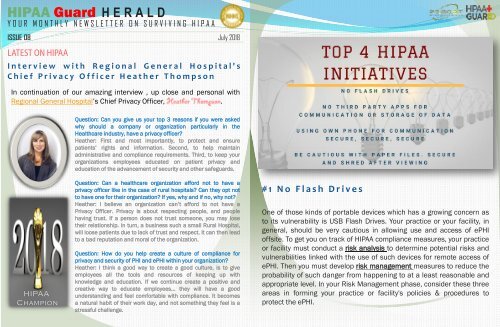 HIPAA Guard e-Newsletter Issue 08 July 2018