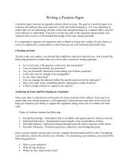 Writing a Position Paper - University of Hawai'i - West O'ahu