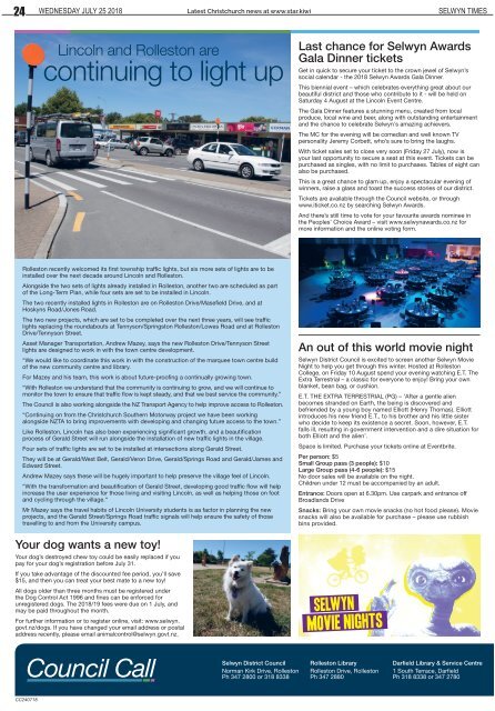 Selwyn Times: July 25, 2018